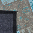 Patchwork floor rug - Delany Grey/Aqua