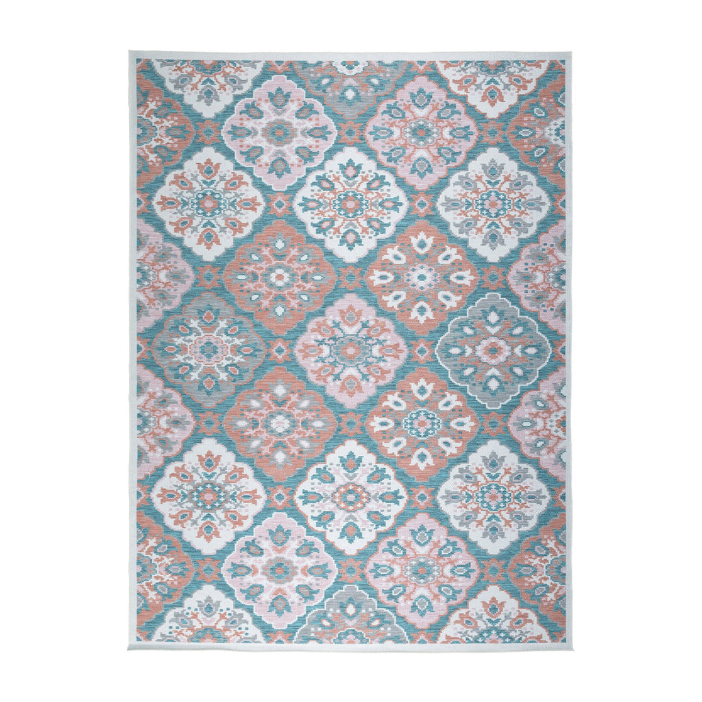 Bohemian Outdoor Rug - Vedra Tile Blue