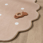 Round Kids Room Rug - Cloudy Dots Beige