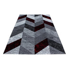 Modern Floor Rug - Plus Red 8006