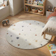 Round Washable Kids Rug - Ravi Stars Multicolour