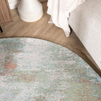 Round Abstract Rug – Candice Mint