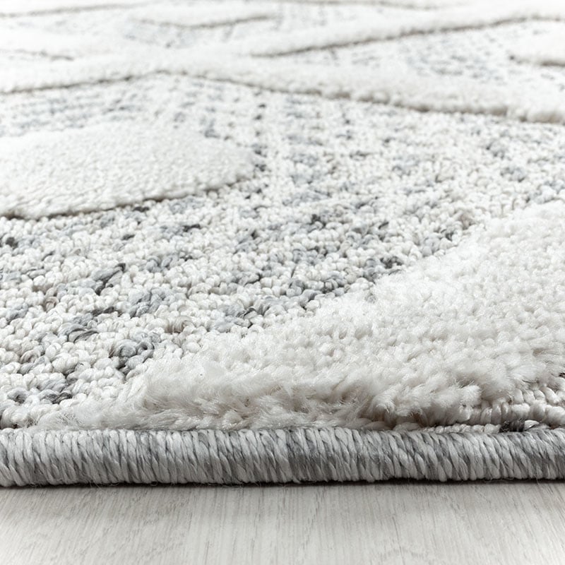 Scandinavian Floor Rug - Pitea Ethno Cream/Grey
