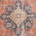 Round Indoor Outdoor Rug - Kairo Medallion Terra/Dark Blue
