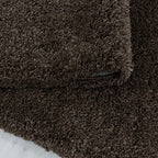 Round High-Pile Floor Rug - Fuzzy Brown