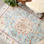 Vintage Outdoor Rug - Santo Medallion Light Blue