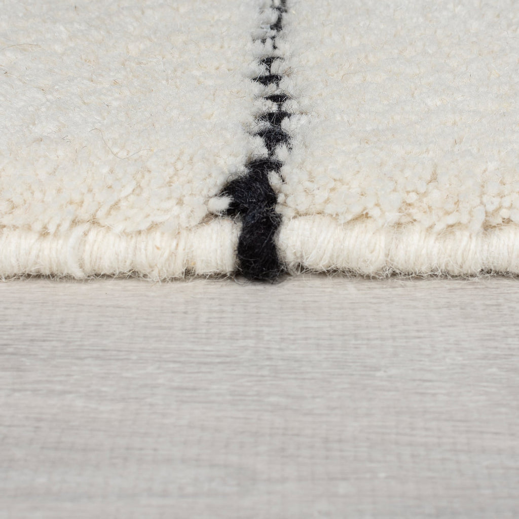 Japandi Floor Rug - Dotto Lines White