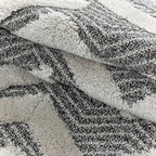 Round Scandinavian Rug - Pitea Panel Grey/Cream