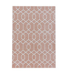 Retro floor rug - Stencil Pattern Pink/White