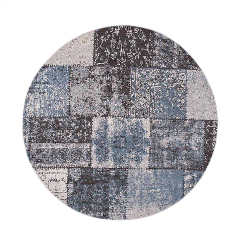 Round Patchwork Rug - Dreams Grey/Blue