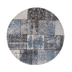 Round Patchwork Rug - Dreams Grey/Blue