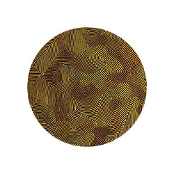 Round modern floor rug - Meditation Coral 9227 Brown