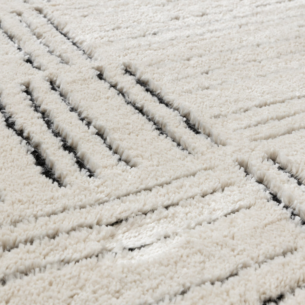 Scandinavian Rug - Yune Lines Cream/Black