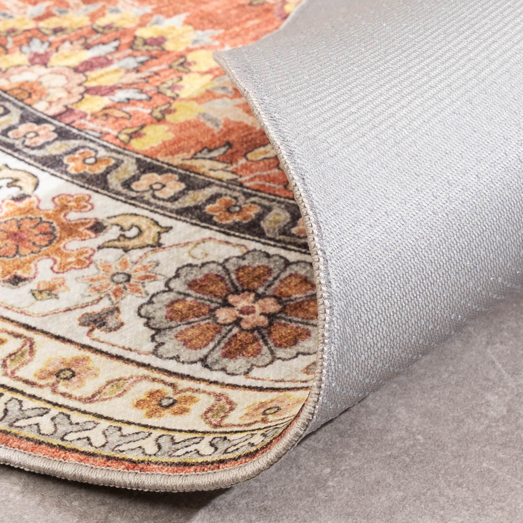 Round Vintage Outdoor Rug - Santo Flora Terra
