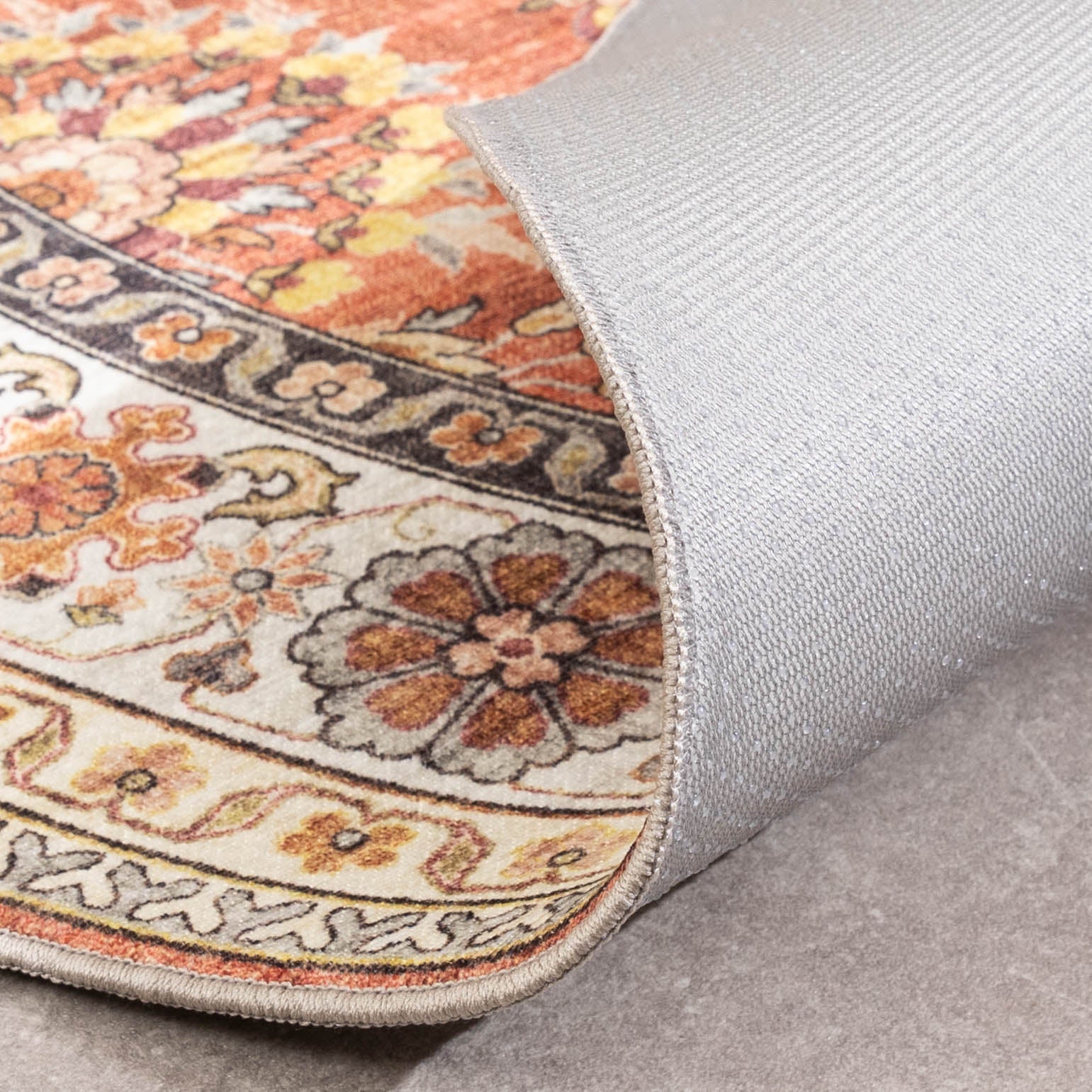 Round Vintage Outdoor Rug - Santo Flora Terra