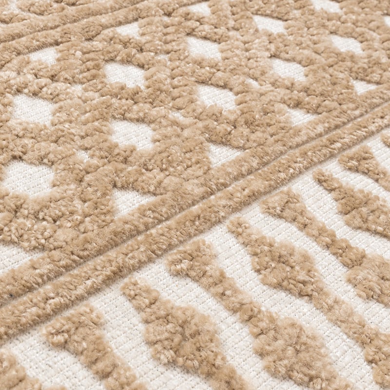 Washable Rug - Dunya Geo Beige/White