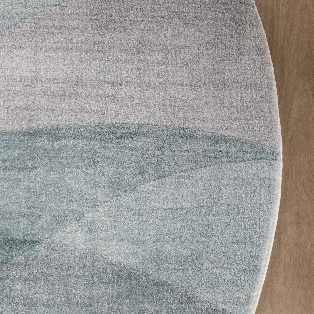 Round Modern Rug - Field Green