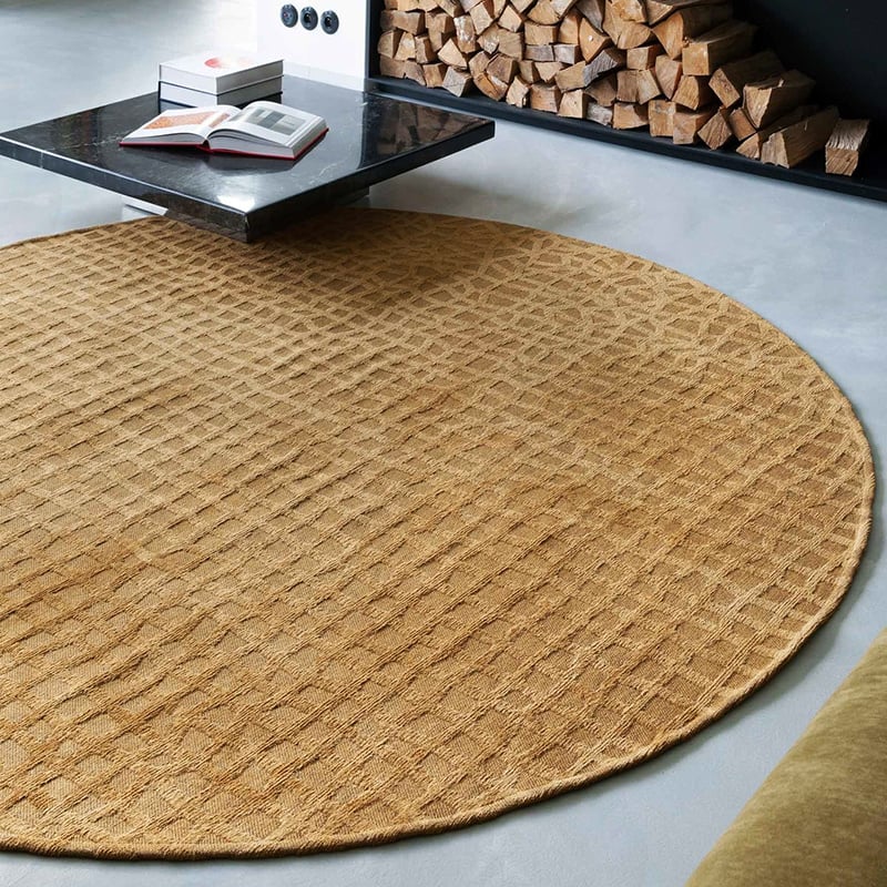 Round modern floor rug - Structures Trammel 9248