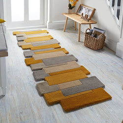 Abstract runner - Stracto Collage Ochre Yellow