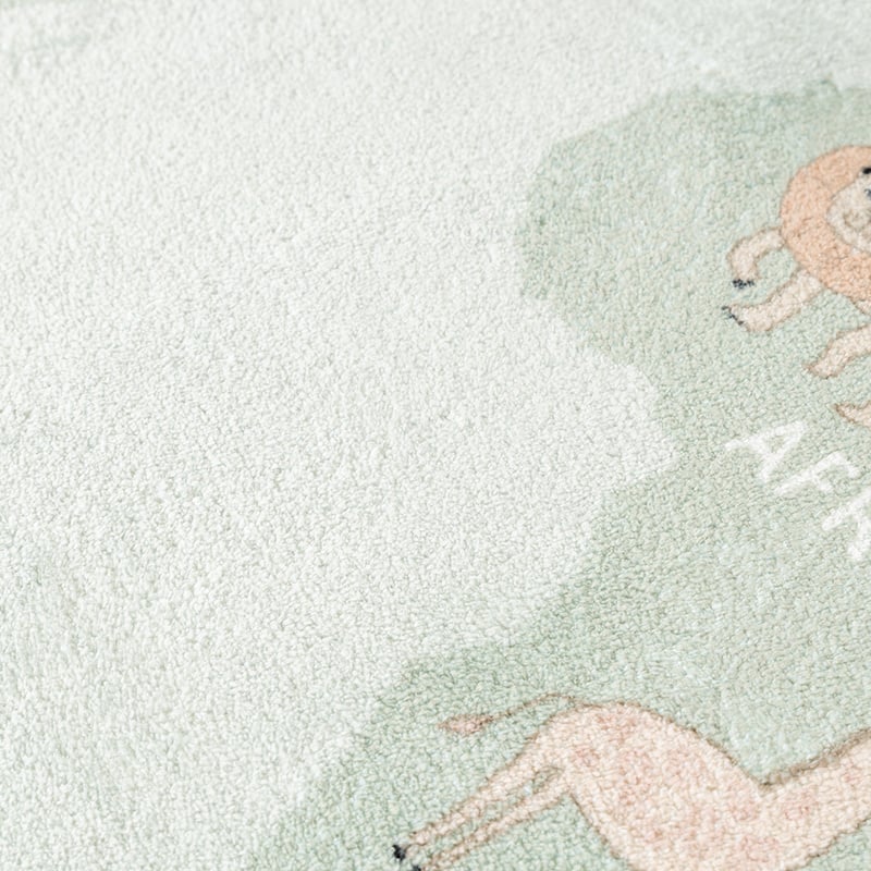 Round Kids Rug - Globe Mint