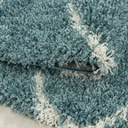 Berber floor rug - Agadir Circle Blue/Cream