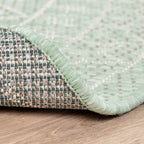 Round Outdoor Rug - Summer Azteca Mint