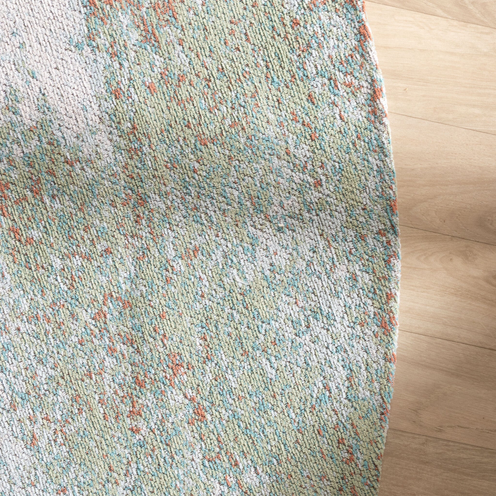 Round Abstract Rug – Candice Mint