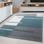 Modern Floor Rug - Tetris Blue 1310