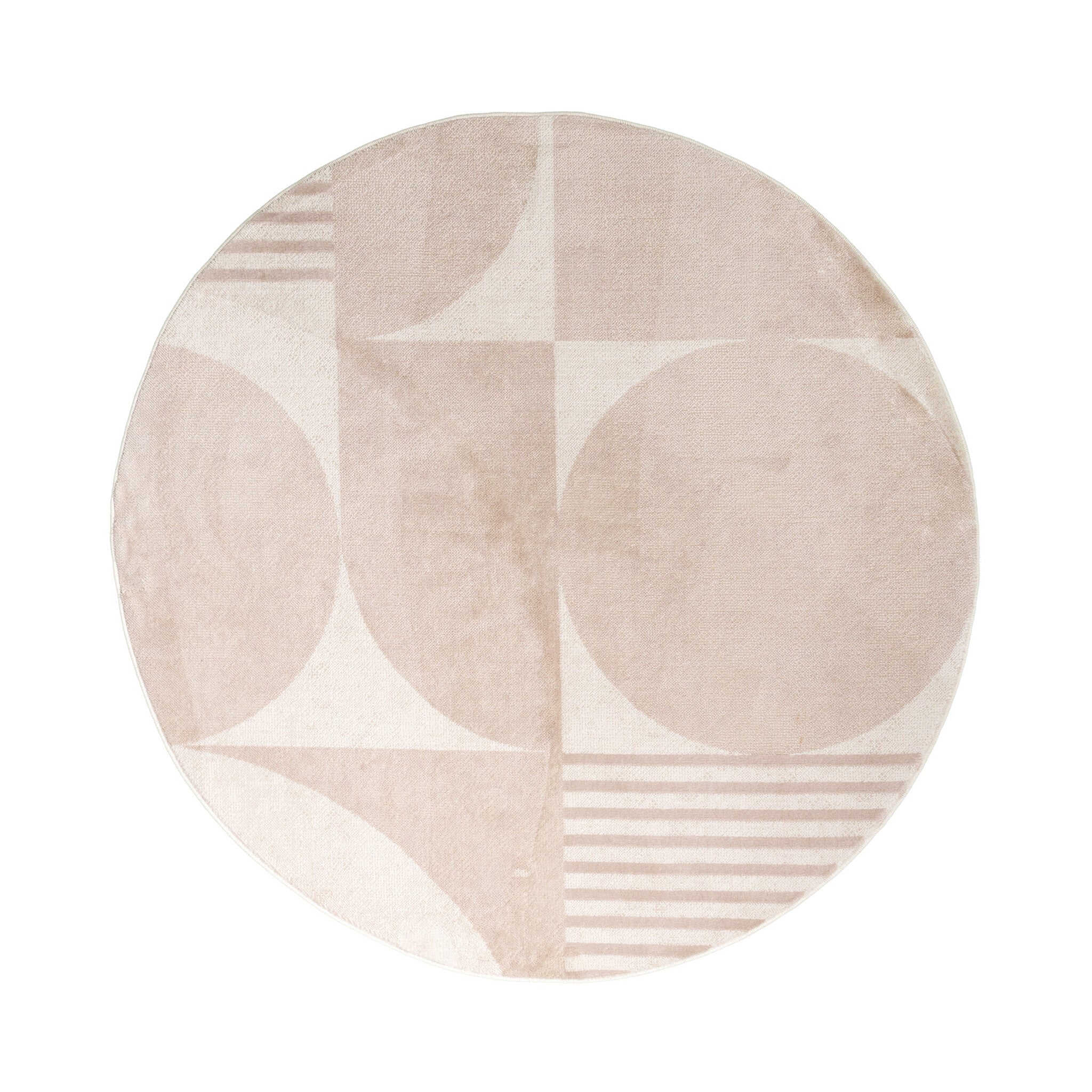 Round Japandi Rug - Aurora Circles Beige