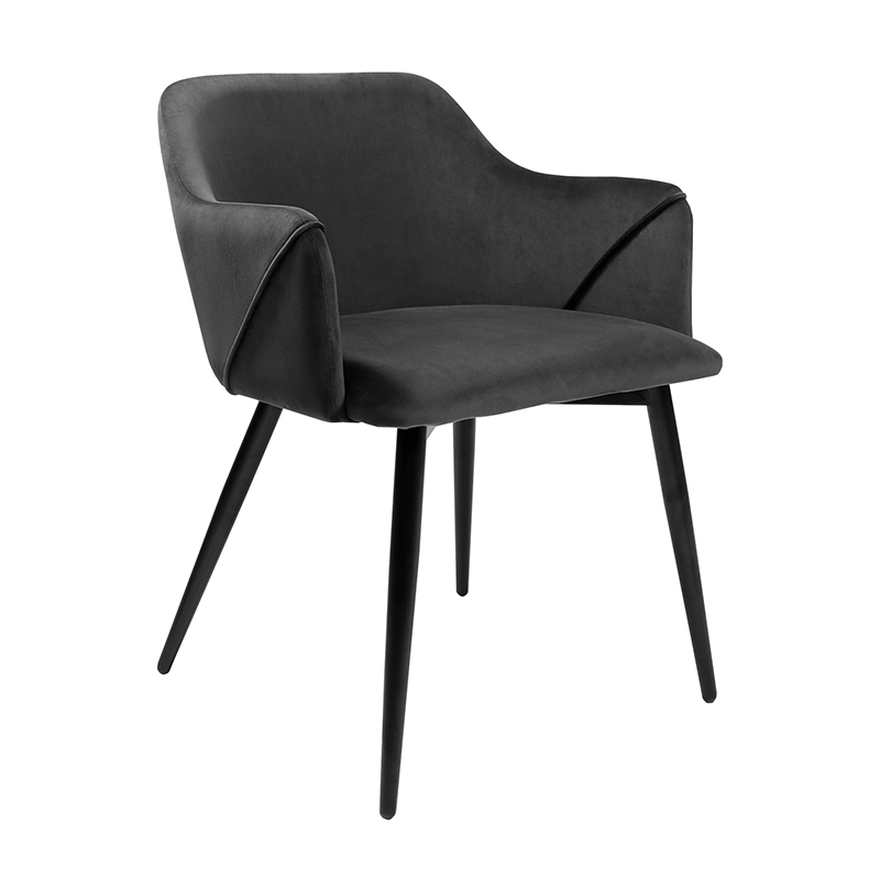 Velvet dining chair - Matz Dark Grey