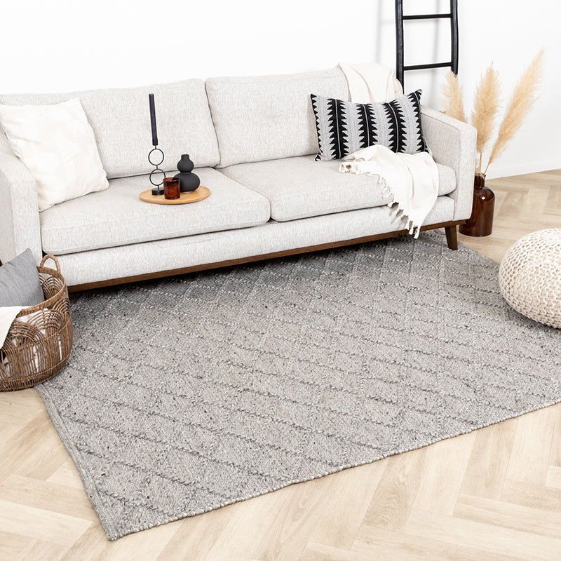 Wool Braided Rug - Knit Grey