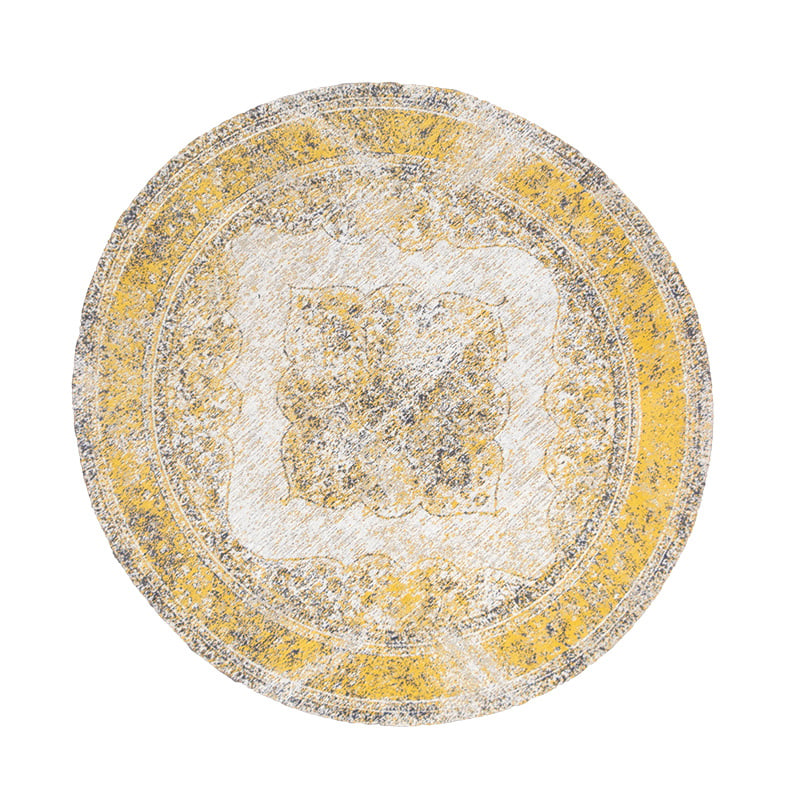 Round Vintage Rug - Admire Yellow