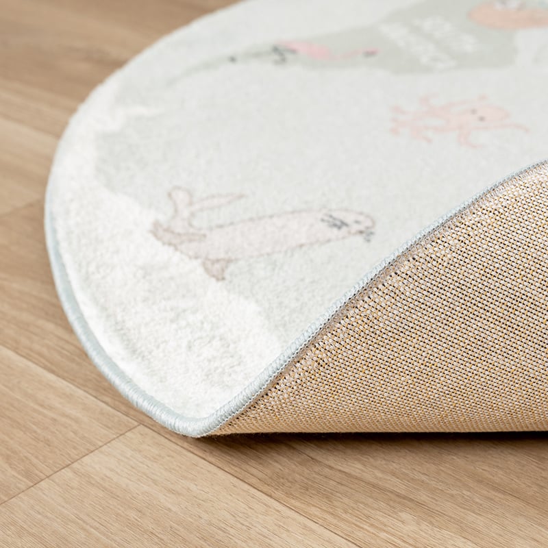 Round Kids Rug - Globe Mint