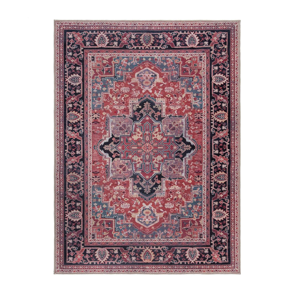 Washable Floor Rug - Reido Traditional Red