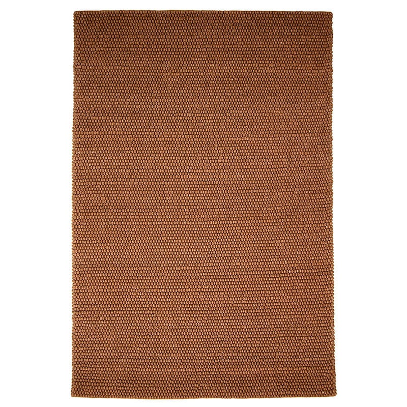 Wool floor rug made to measure - New Loop Ochre Yellow/Brown 631