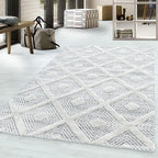 Scandinavian Floor Rug - Pitea Ethno Cream/Grey