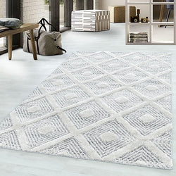 Scandinavian Floor Rug - Pitea Ethno Cream/Grey