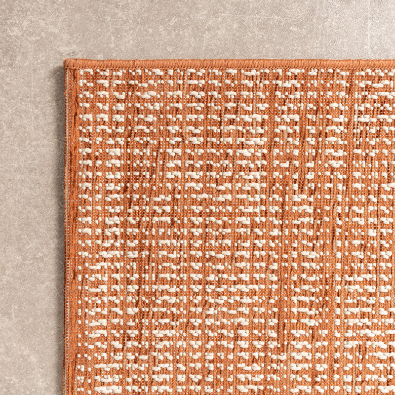 Modern Outdoor Rug - Porto Curves Terracotta