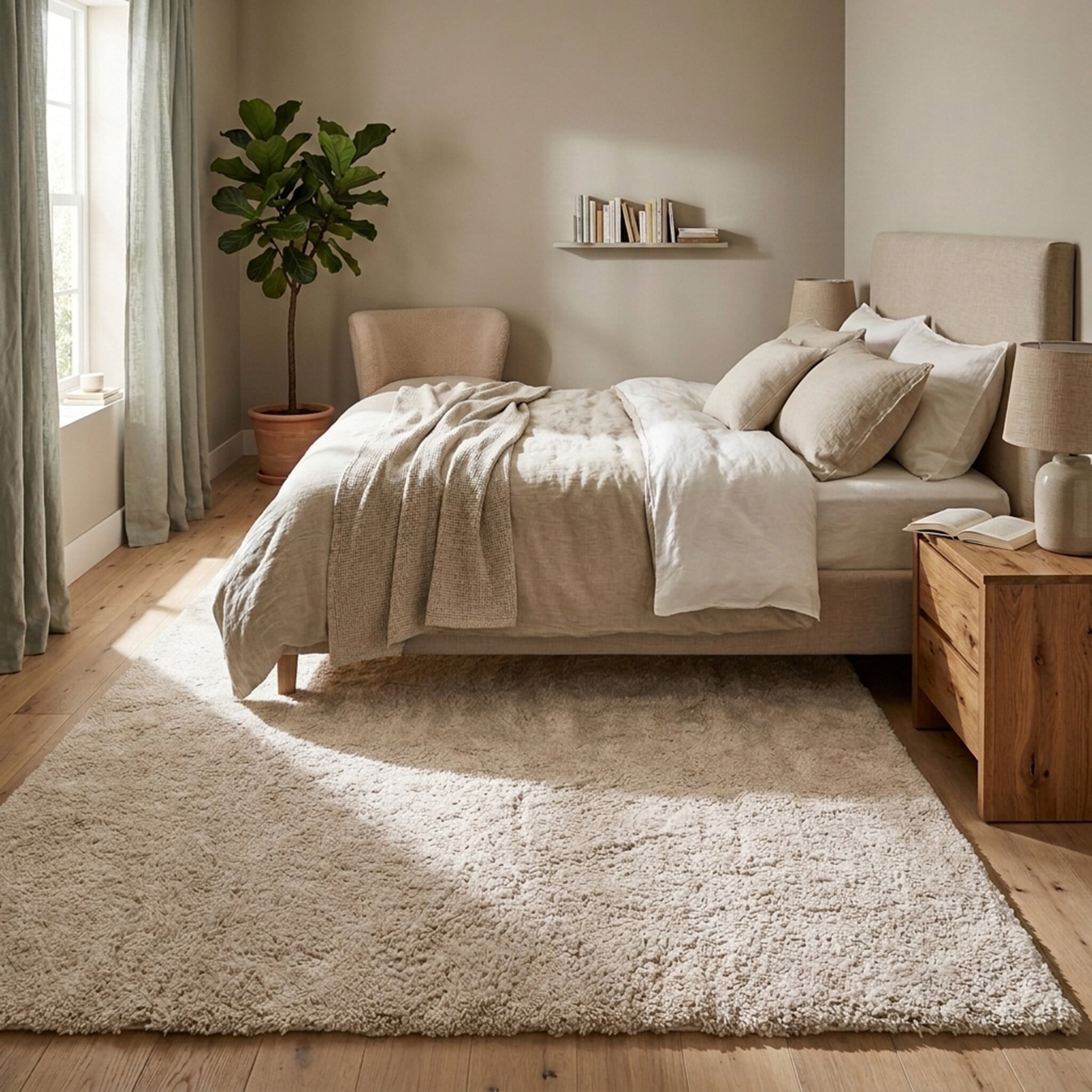 Washable High Pile Rug - Ziggy Cream