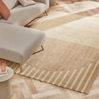 Modern wool floor rug - Fano Beige