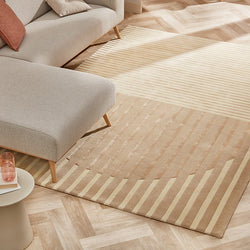 Modern wool floor rug - Fano Beige