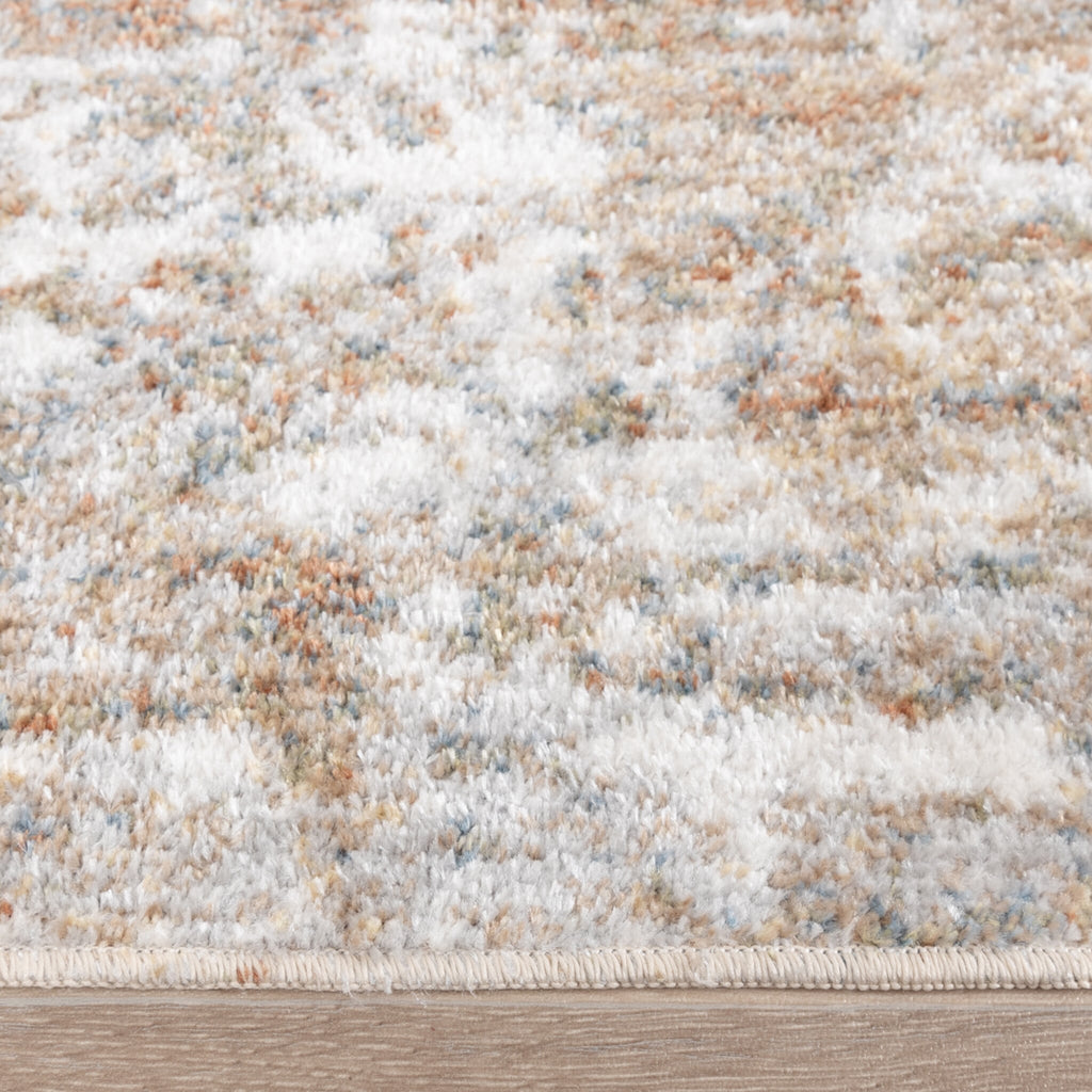 Round washable rug - Misha Grunge Cream/Brown