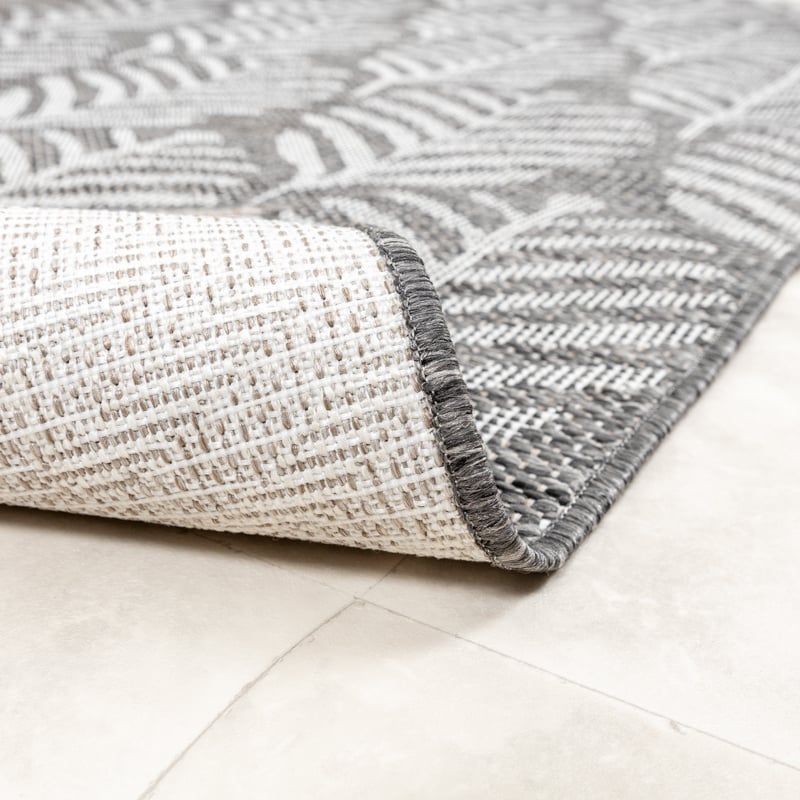 Outdoor Rug - Summer Leaves Grey