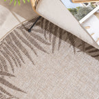 Round Outdoor Rug - Tiga Edge Taupe