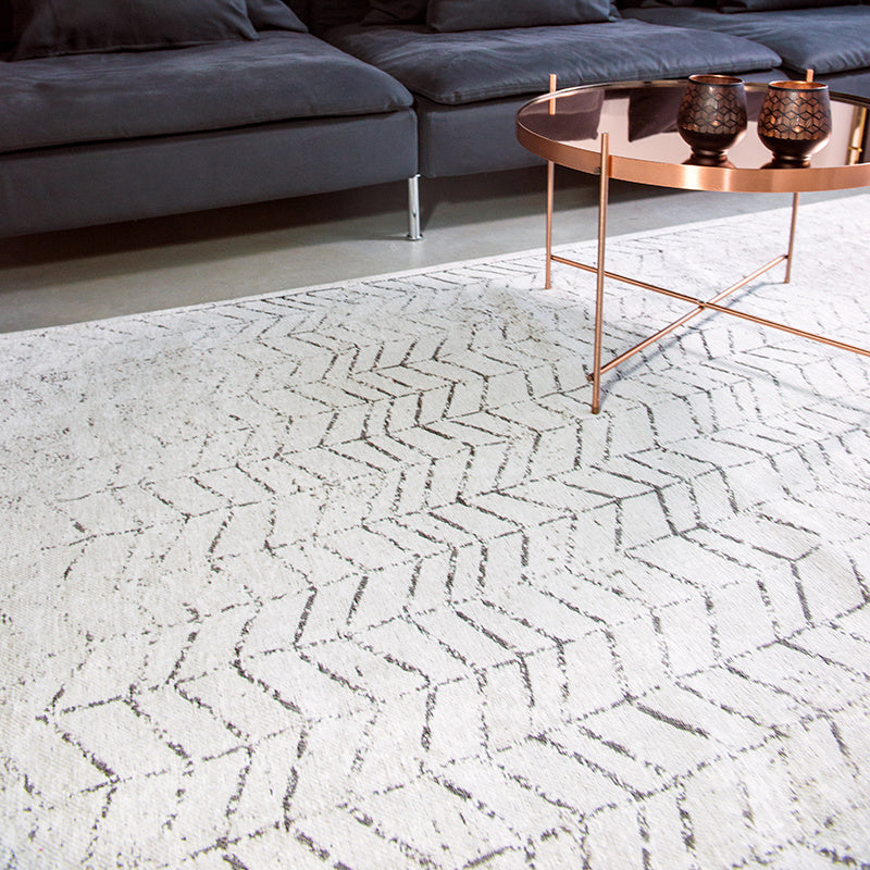 Vintage Floor Rug - Mad Men Jacob's Ladder 8652 White