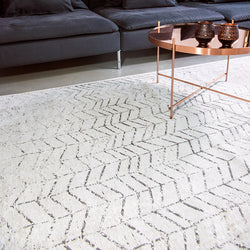 Vintage Floor Rug - Mad Men Jacob's Ladder 8652 White