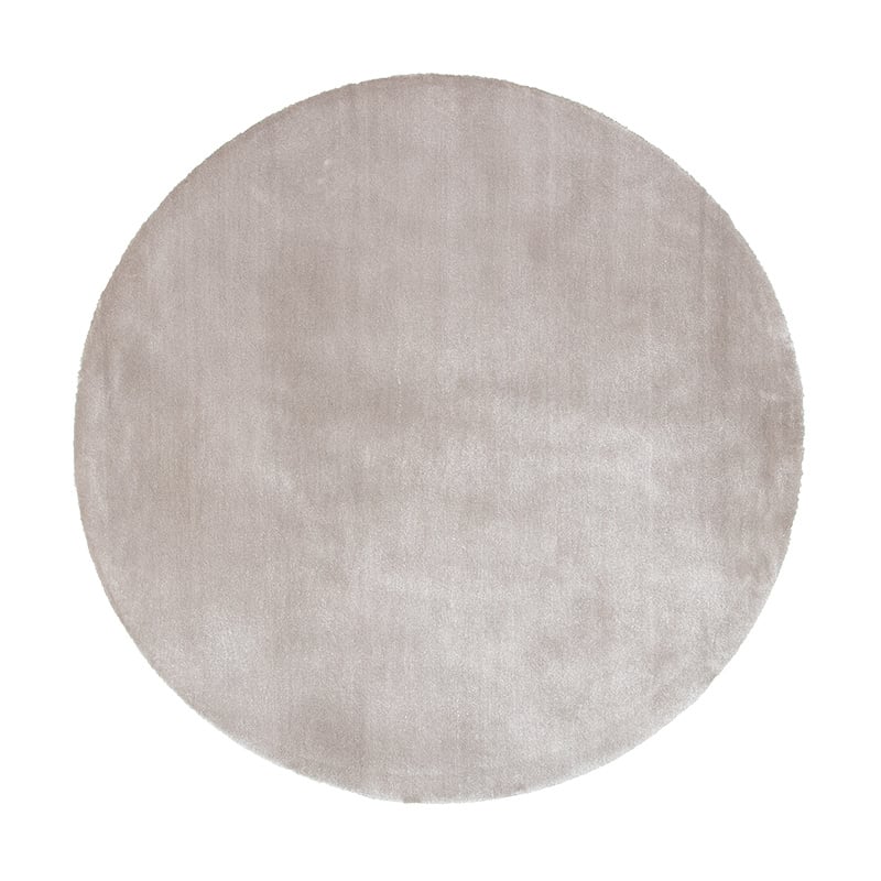 Round Washable Viscose Rug - Vive Grey