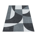 Retro floor rug - Stencil Forms Anthracite/Grey