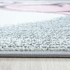 Round children's floor rug - Bambi Deer Pink