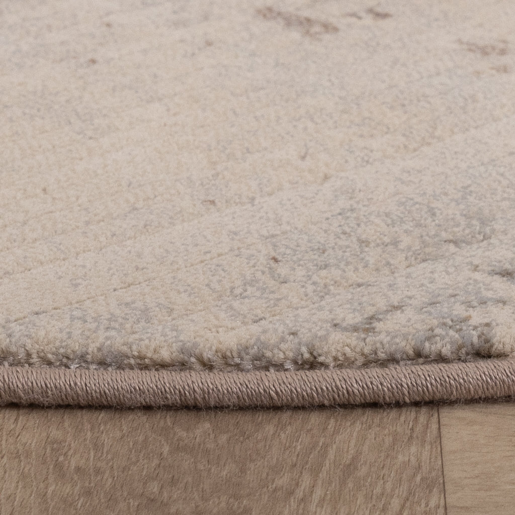 Round Abstract Rug - Xavier Brush Taupe/Grey